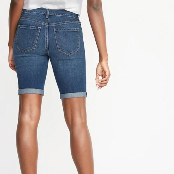 Mid-Rise Slim Jean Bermuda Shorts for Women New - Picture 2 of 3